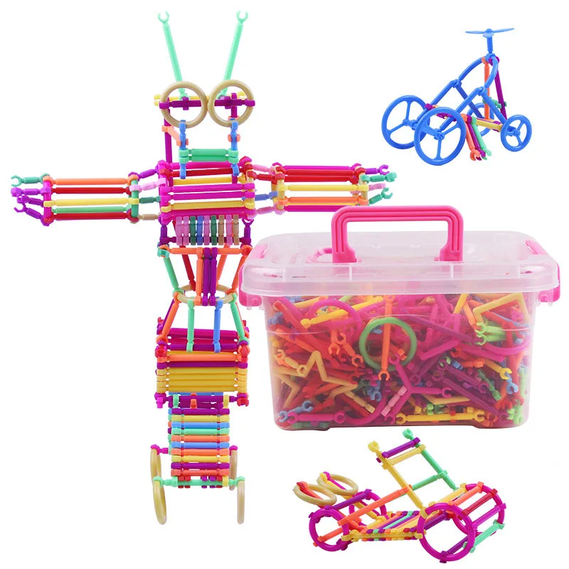 

Plastic Building Block Sticks Toy Montessori Educational Toy for Children Assembled 3-6 Years @ZJF