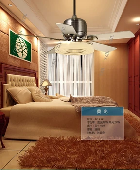 

Livingroom fan lamp ceiling fan 48inch bedroom modern silent fan lamp remote control restaurant frequency conversion ceiling fan