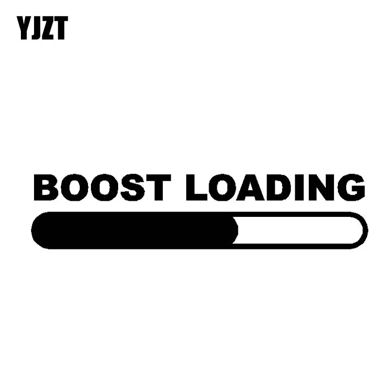 

YJZT 15CM*3.4CM BOOST LOADING Turbo Vinyl Decal Car Sticker Black/Silver C10-00841