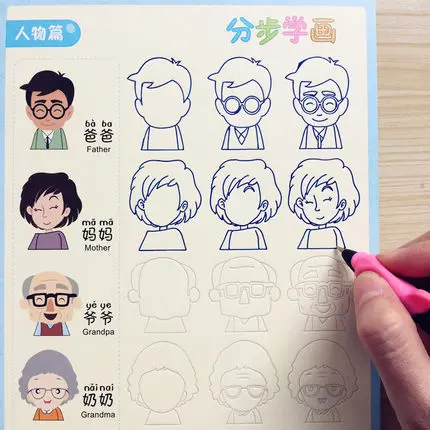 3D Reusable Groove character /Fruit / vegetable /plant Super Meng stick figure Baby Drawing Book for Kids Children Painting 3D Reusable Groove character /Fruit / vegetable /plant Super Meng stick figure Baby Drawing Book for Kids Children Painting