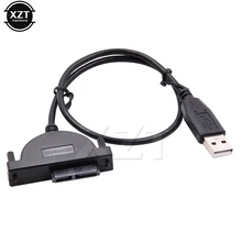 Новинка адаптер USB 2,0 к Mini Sata II 7 + 6 13Pin для ноутбука CD/DVD ROM преобразователь Slim Line кабель винты устойчивый стиль 1 шт.