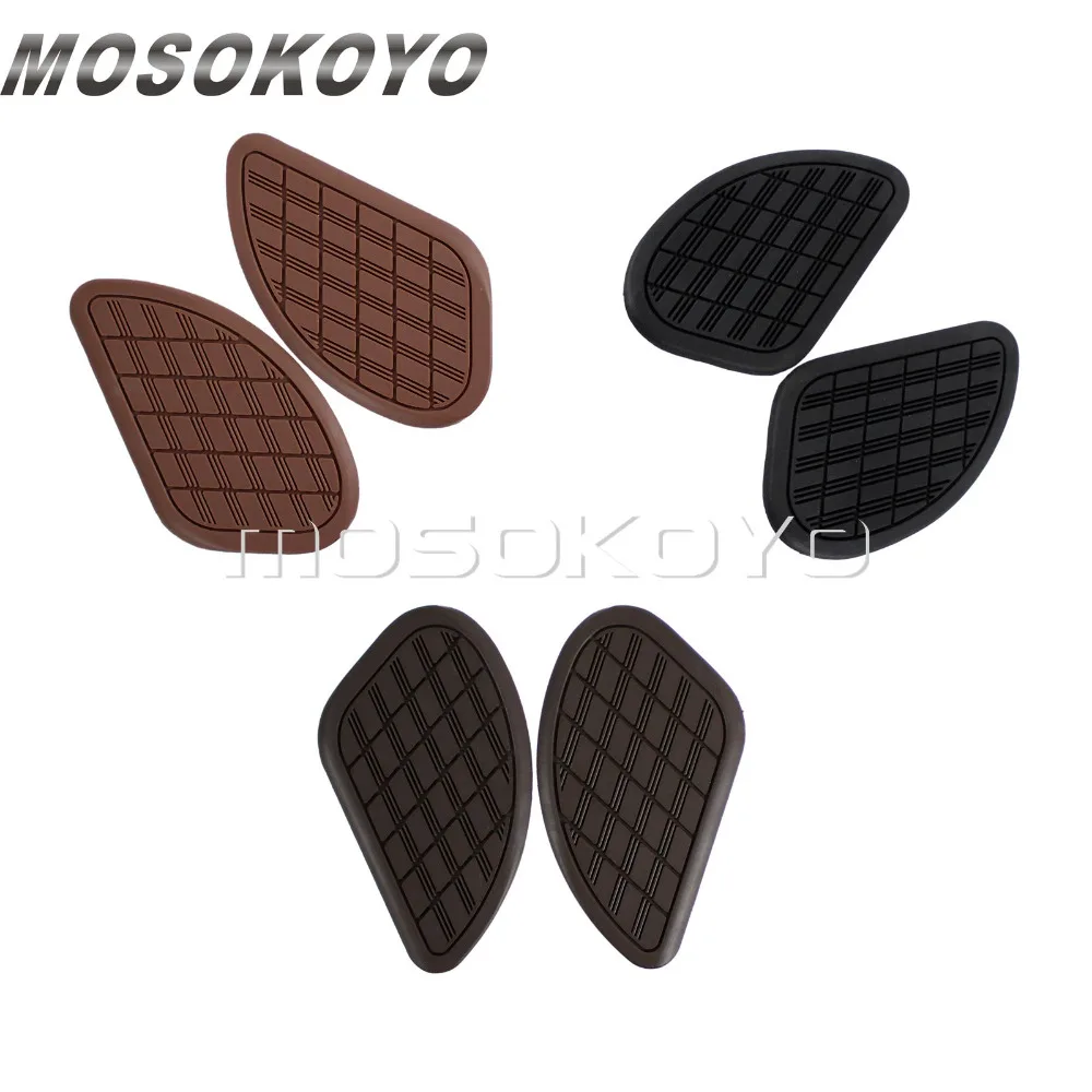

Universal Black Brown Motorcycle Rubber Custom Gas Tank Traction Pad Sticker for Harley Cafe Racer Chopper Side Panel Decals