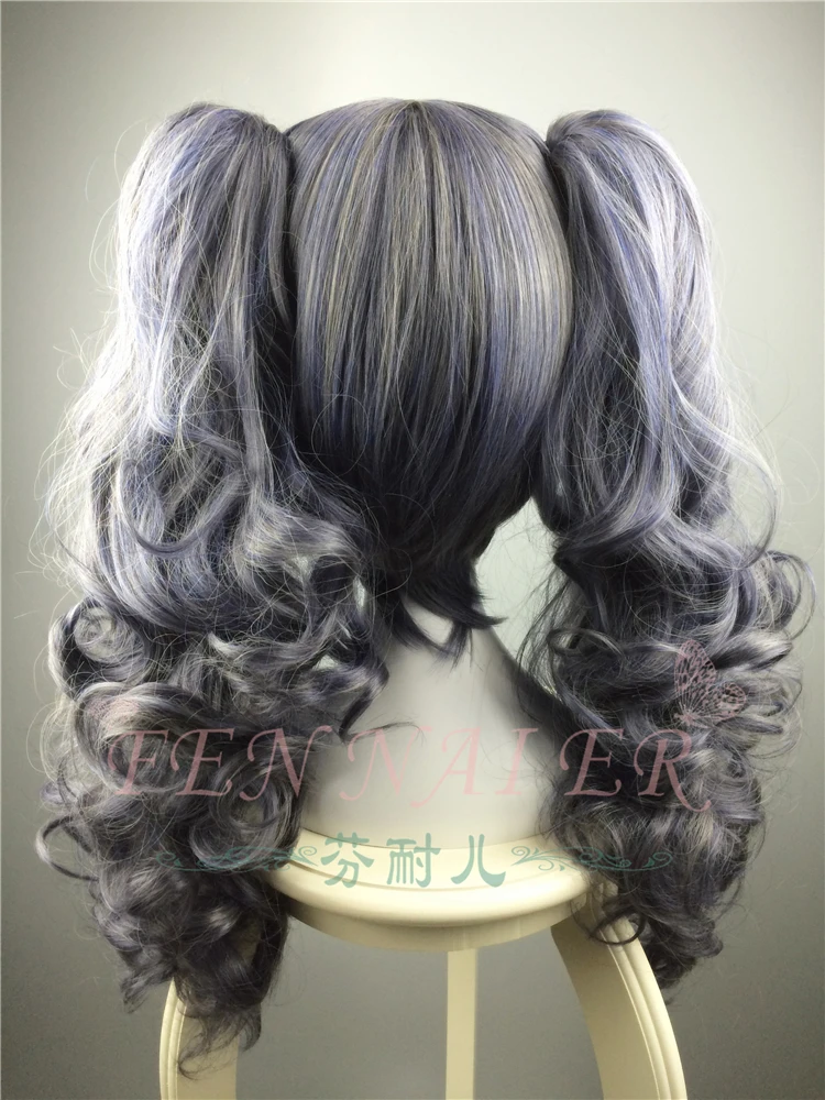 Токио сапоги для косплея Темный дворецкий аниме Для женщин Сиэль косплей парик комиксов Con ролевая игра Ciel серый синий хвостики из волос костюмы
