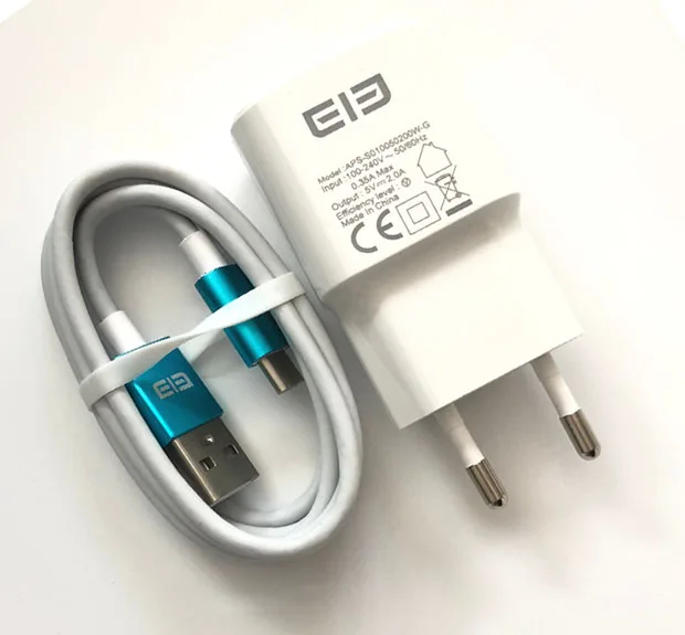 

Power Adapter Original Travel Charger EU Plug Adaptor+Usb Cable Data Line Type-C Port For elephone p9000 6.0inch Cell Phone