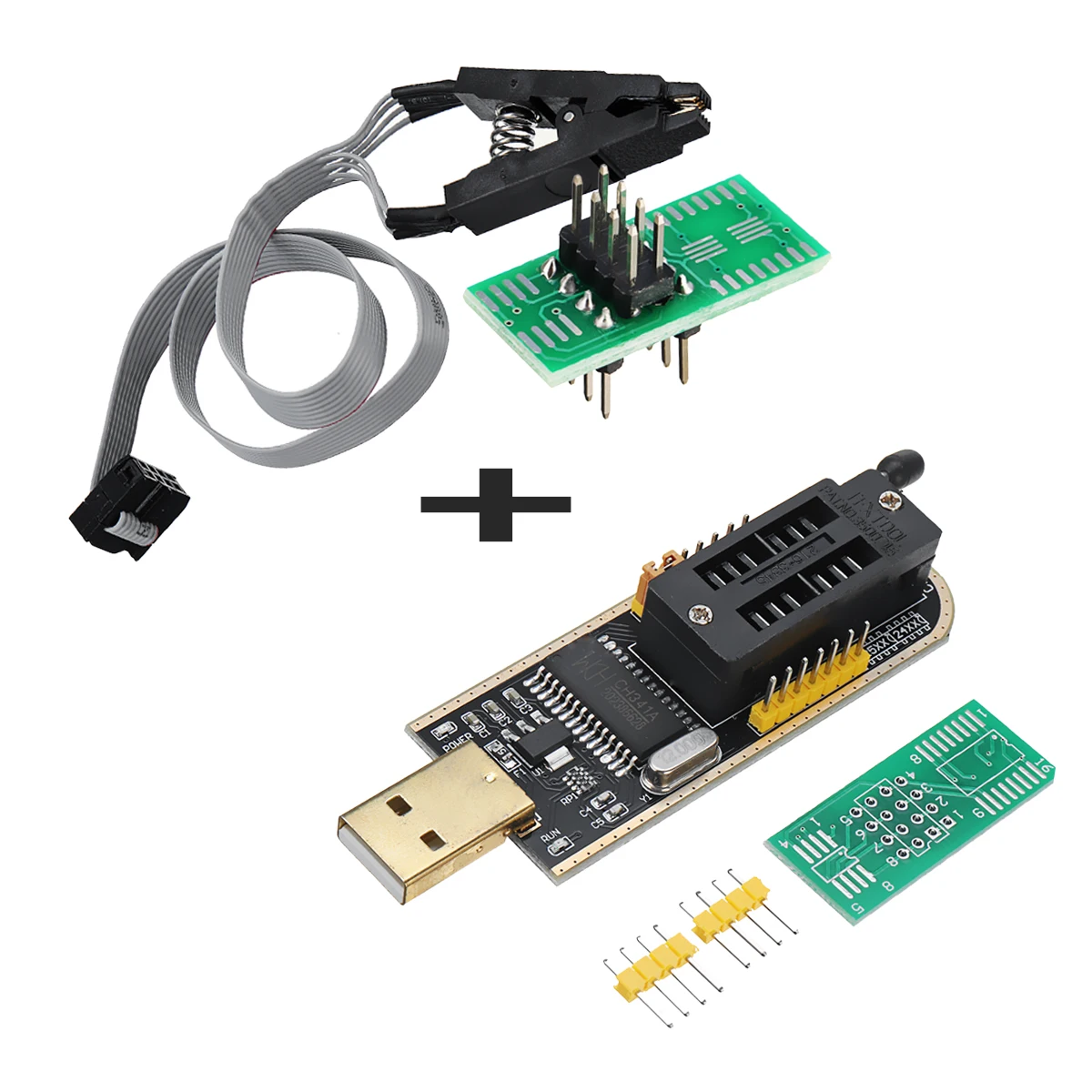 

CH341A 24 25 Series EEPROM Flash BIOS USB Programmer Module + SOIC8 Clip On-Board