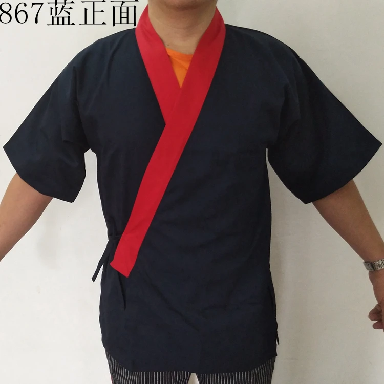 2019 еда услуги отель японский ресторан кимоно стиль шеф повар пальто унисекс короткий рукав официанта и кимоно официантки униформа