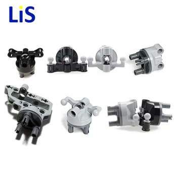 

5 Sets/lot 23801+92909 Technic Steering Wheel Hub Holder 2 Pin Holes and 2 Axle Holes Portal Axle Blocks Fit for Technic