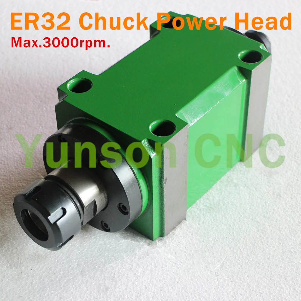

ER32 Collet Chuck 1500W 1.5KW 2hp Max. 3000rpm Power Head Power Unit Machine Tool Spindle for Drilling Work