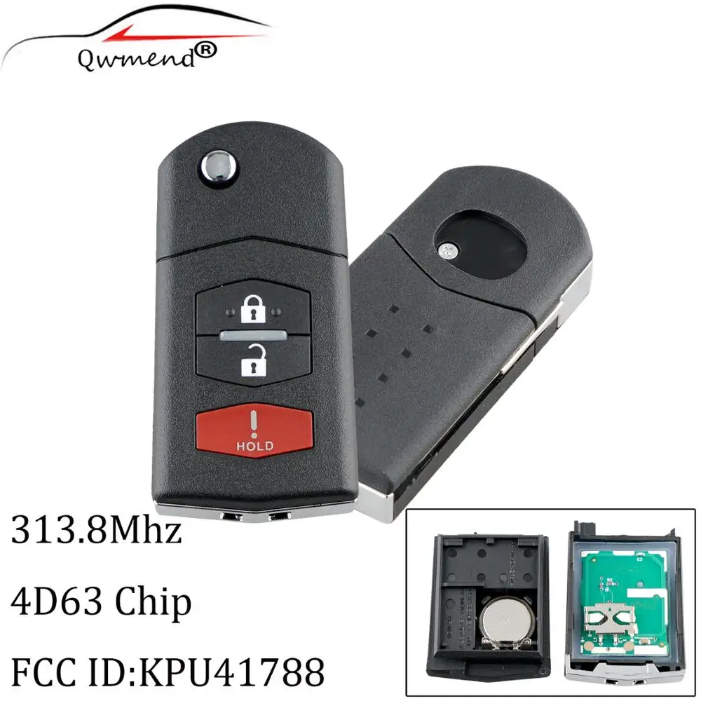 313 8 МГц бесключевая запись дистанционного ключа Fob для Mazda 2 5 CX-7 CX-9 2007-2015 3 кнопки