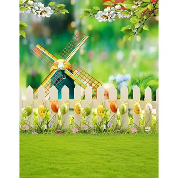 

Charming 5X7ft spring garden science lovely eggs newborn baby studio photography background free shipping
