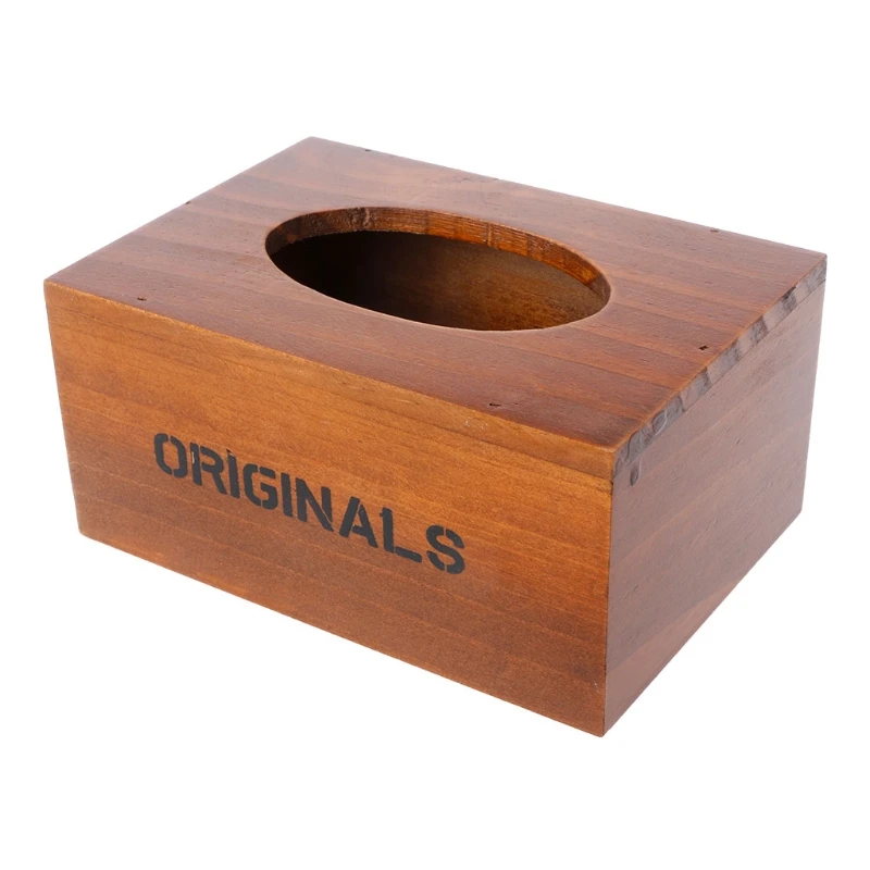 

Vintage Wooden Tissue Box Dispenser Paper Napkins Holder Organizer Practical