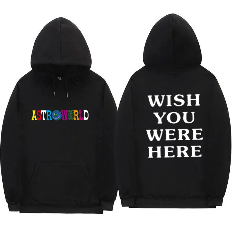 ترافيس سكوت ASTROWORLD أتمنى لكم كانت هنا هوديس الأزياء إلكتروني ASTROWORLD هوديي الشارع الشهير رجل امرأة البلوز البلوز