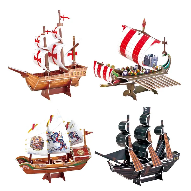CHINESE JUNK Cardboard Ship Boat Model kit 3D Puzzle Wargame Terrain Scenery New 