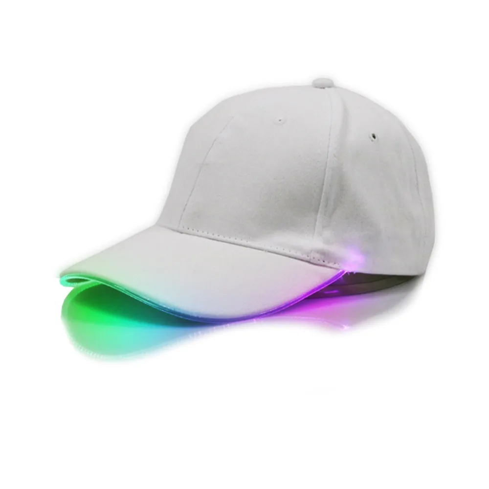 

Black or White Cycling Light Cap Men and Women Cotton PU light guide fiberBike Bicycle Hat Cycling Cap Headwear Headlamp Hat