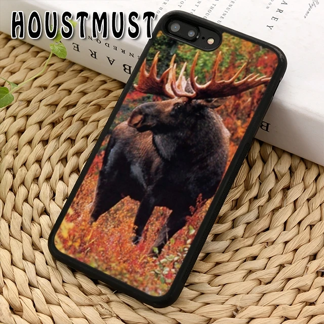 HOUSTMUST Stag Bull Moose Reindeer Deer Case cover For iPhone 5 5S SE 6 6S 7 8 X XR XS max Samsung galaxy S6 S7 edge S8 S9 Plus |