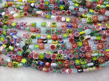 

2strands 4-12mm High Quality Glass Chevron Beads Cubic Box Fluorial flower pattern European Beads Vitange Loose Jewelry