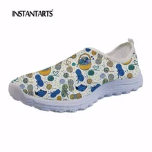 Instantarts Вязание любовник печати Для женщин летние Обувь стильная обувь из дышащего сетчатого материала легкий Slip-On Туфли без каблуков Спортивная обувь