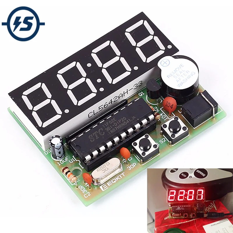 4-bit Digital Clock Soldering Practice Board DIY Electronic Products Skill Tools