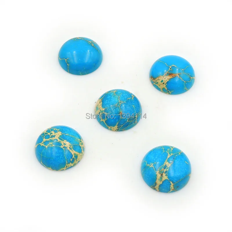 

Cyan Sea Sediment Imperial Stone CAB CABOCHON Round Wholesale Stone Bead