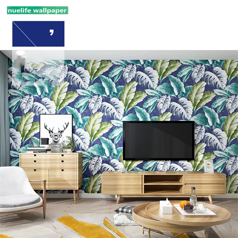 Средиземноморский стиль цветной узор в виде банановых листьев обои спальня гостиная столовая детская комната ТВ фон обои