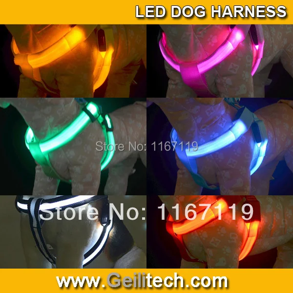 200 шт./лот,, Поводок для собак, кошек, светодиодный, тренировочный, безопасный светильник, светящийся поводок для собак, светодиодный ошейник для собак