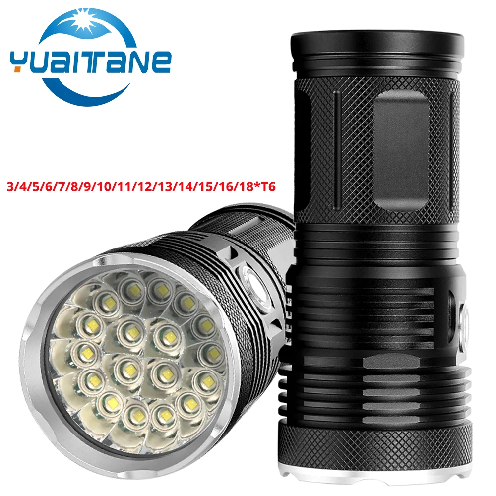 

72000 Lumens Most Powerfull LED Flashlight 3to18*T6 LED Outdoor Light Waterproof Flash Light Torch Lanterna For Camping By 18650