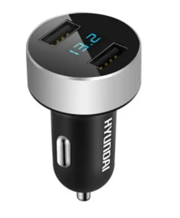 2 USB Mobil адаптер для быстрой зарядки автомобиля с измерителем напряжения для HYUNDAI прикуривателя HY-36 - Цвет: Белый