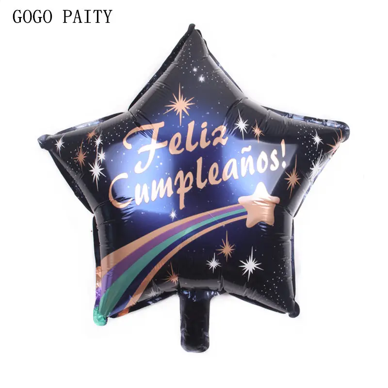 GOGO PAITY Новый 18-дюймовый пятиконечная звезда с днем рождения алюминиевый шар