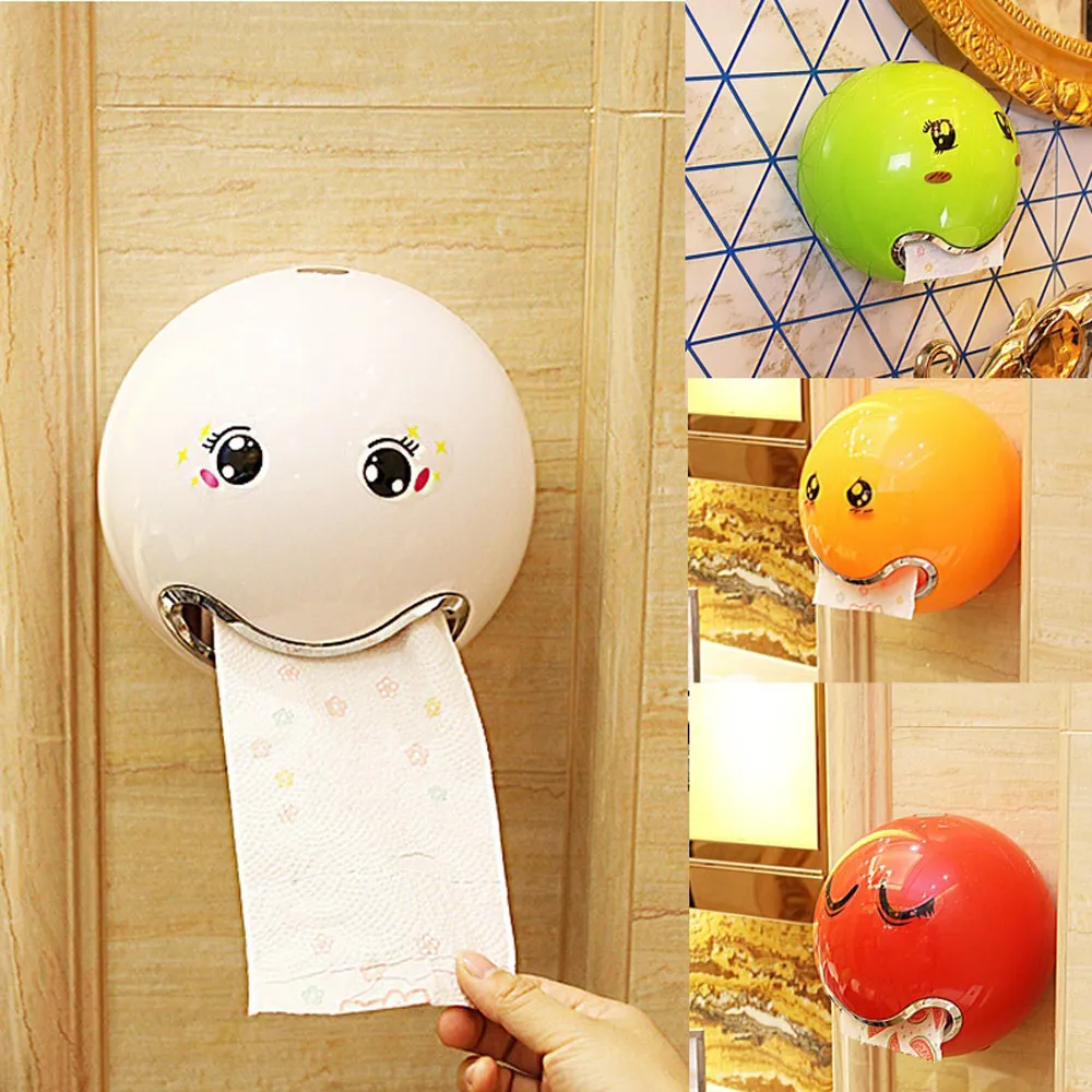 

Toilet Paper Box Ball Shaped Emoji Sucker Waterproof Roll Paper Holder Suitable for Bathroom Kitchen Living Room 2018 C#