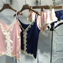 Новое поступление, сексуальный о-вырез, пижамный комплект из искусственного шелка, сексуальная одежда для сна, женская одежда для отдыха