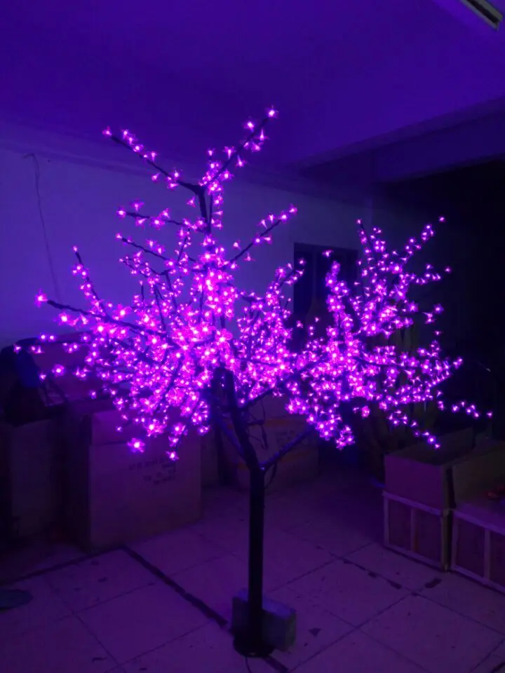 

6.6ft 2M height LED Cherry Blossom Tree Outdoor home Garden Holiday Christmas party wedding Light Decor 1040 leds Purple color