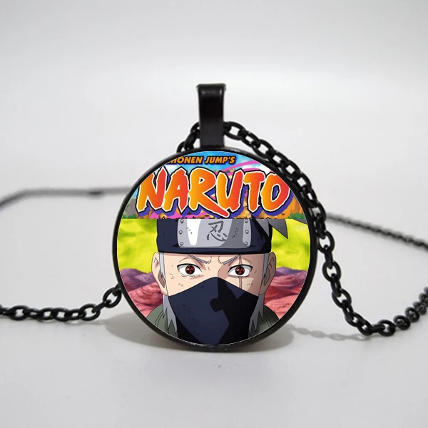 

Cartoon Anime Naruto Glass Necklace I Love Rocca Cassie Pendant Necklace Cute Naruto Gift Convex Dome Glass Necklace