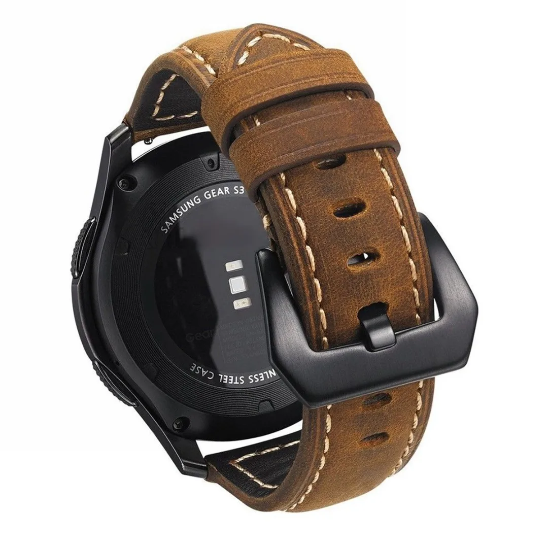 Shelhard New Quality Genuine Leather Watch Band Strap For Samsung Galaxy Watch 42 /46mm Universal Quick Replacement Straps