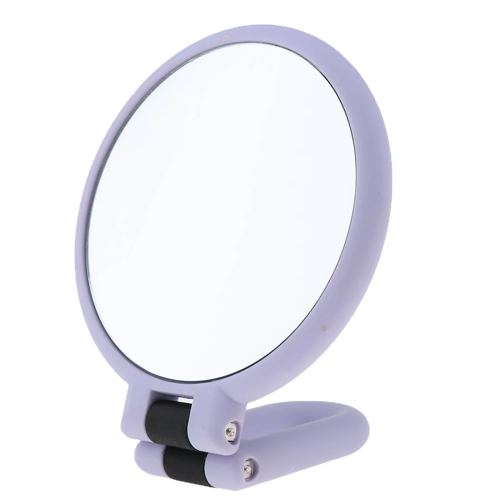 Double Sided 2x/3x/15x Magnification Hand Held Makeup Mirror with Stand, Women Travel Folding Compact Mirror, True Image