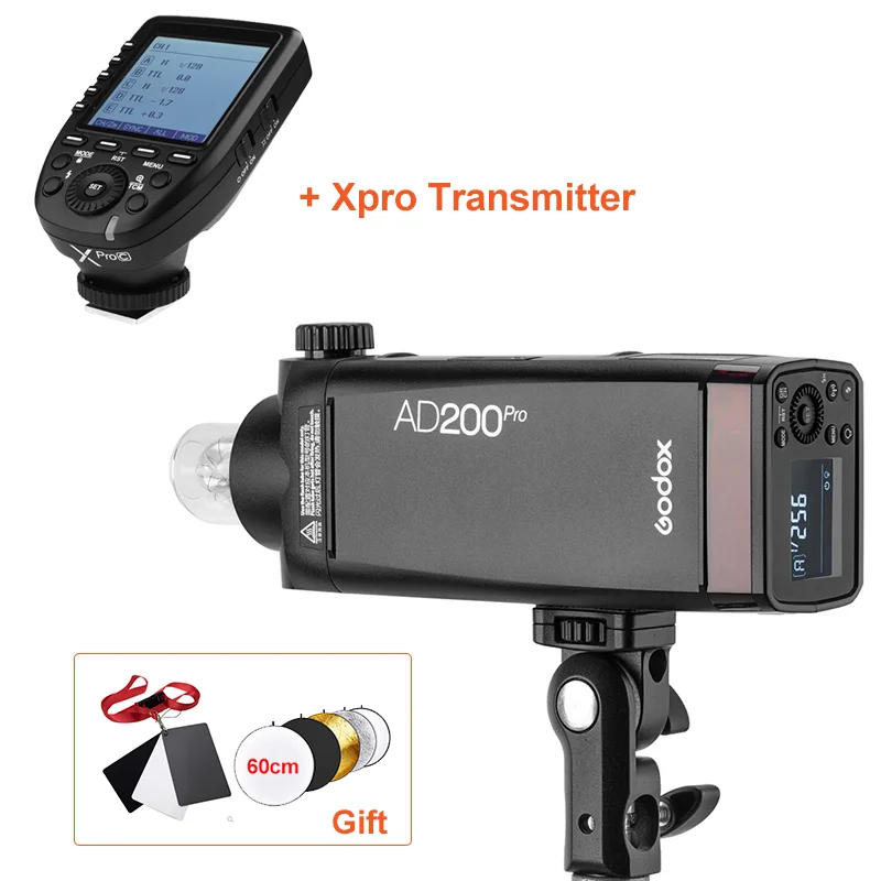 with XPRO Godox AD200pro для съемки вне помещения с системой 200Ws ttl 2,4G Вспышка для фотокамер Speedlite HSS 1/8000s эксклюзивная карманная вспышка светильник скорость светильник с Xpro X1t AK-R1 - Цвет: with XPRO
