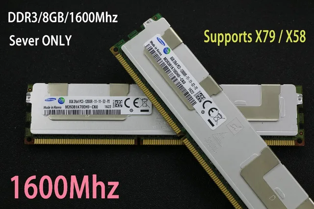 Cheap Samsung 4GB 8GB 16GB DDR3 1333MHz 1600MHz 1866MHz 4G 8G 16G 1333 1600 1866 radiator REG ECC server memory RAM X79 X58 2011 1366