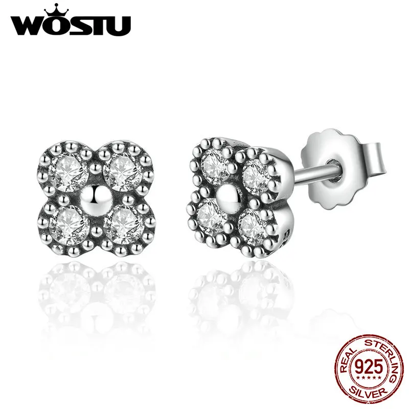 

Real 925 Sterling Silver Delicacy Oriental Blossom Stud Earrings For Women Compatible With Original Pan Jewelry Gift