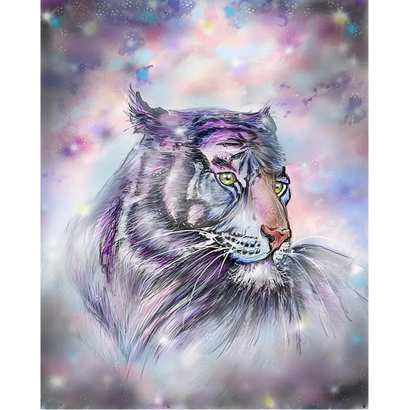 

5D Diamond Painting Tiger Animal Scenery Cross Stitch DIY Diamond Embroidery Full Round rhinestones Home Decor love gift