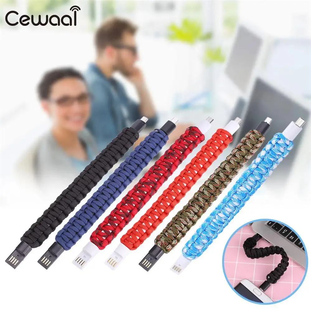 Cewaal محمول 18 سنتيمتر مايكرو usb عالية السرعة كابل بيانات خط الكابلات معصمه andriod الهاتف الذكي