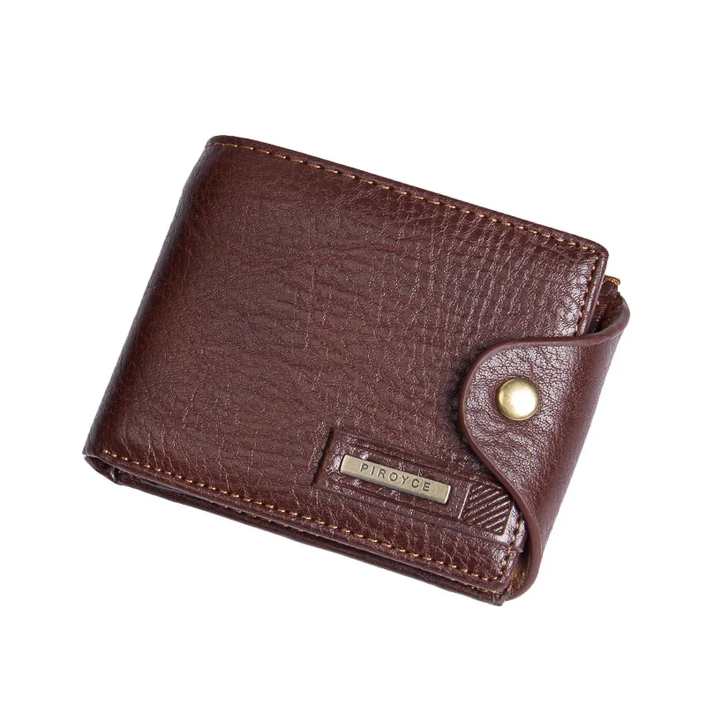 Short Men Wallet PU Leather ID Card Holder Billfold Hasp Purse Wallet Business Men Day Clutch#YL5