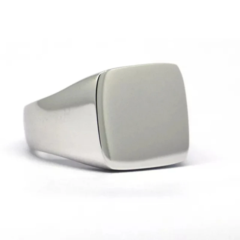 

Tailor Made Plain Solid 925 Sterling Silver Square Signet Ring US 4-16 (#R260)
