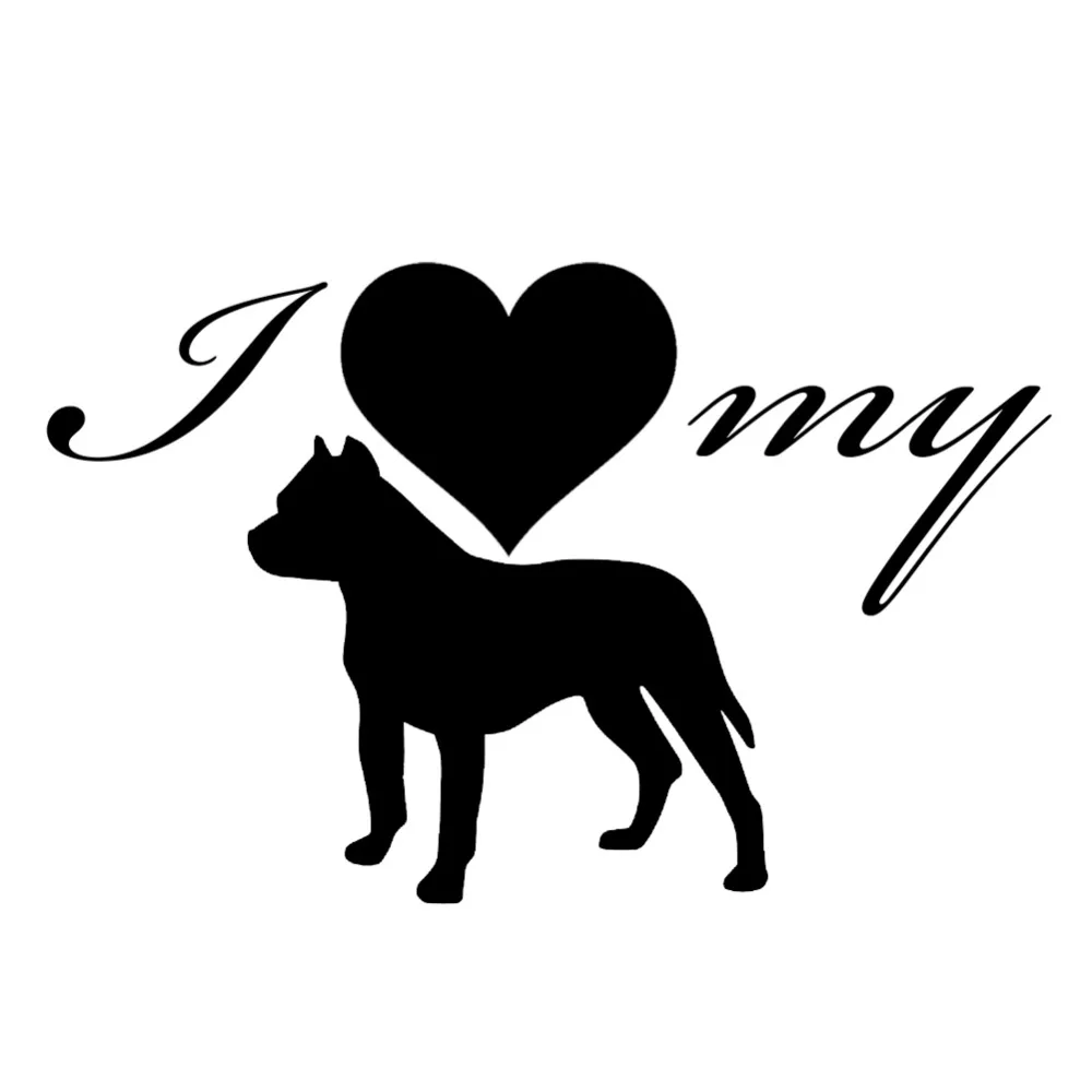 I Love My Pitbull Собака сердце виниловые животные автомобильные наклейки