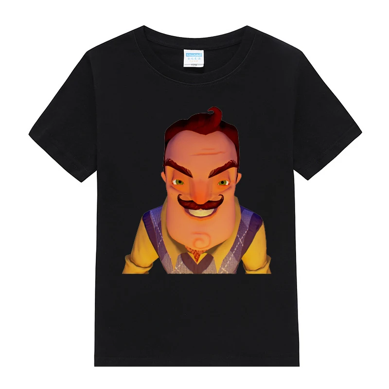 Хлопковая футболка Hello Neighbor 100% детская одежда летние топы для девочек