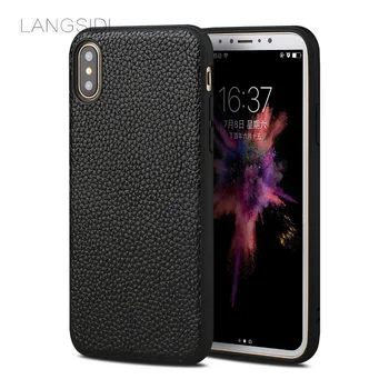 

wangcangli brand phone case litchi grain all-inclusive phone case For iPhone 8 phone case full handmade custom processing