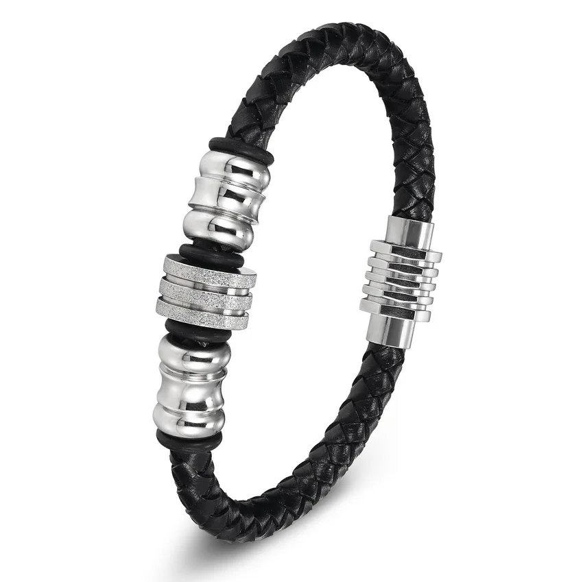 Браслеты из натуральной кожи нержавеющая сталь 19 см 21 см|bracelets for|leather bracelets for