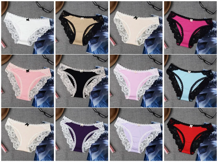 4 pcs New Brand Woman Cotton Cute Panties Vs Love Pink Women Briefs Sexy Lace for Girls Calcinhas Underwear Lingerie Intimates (1)
