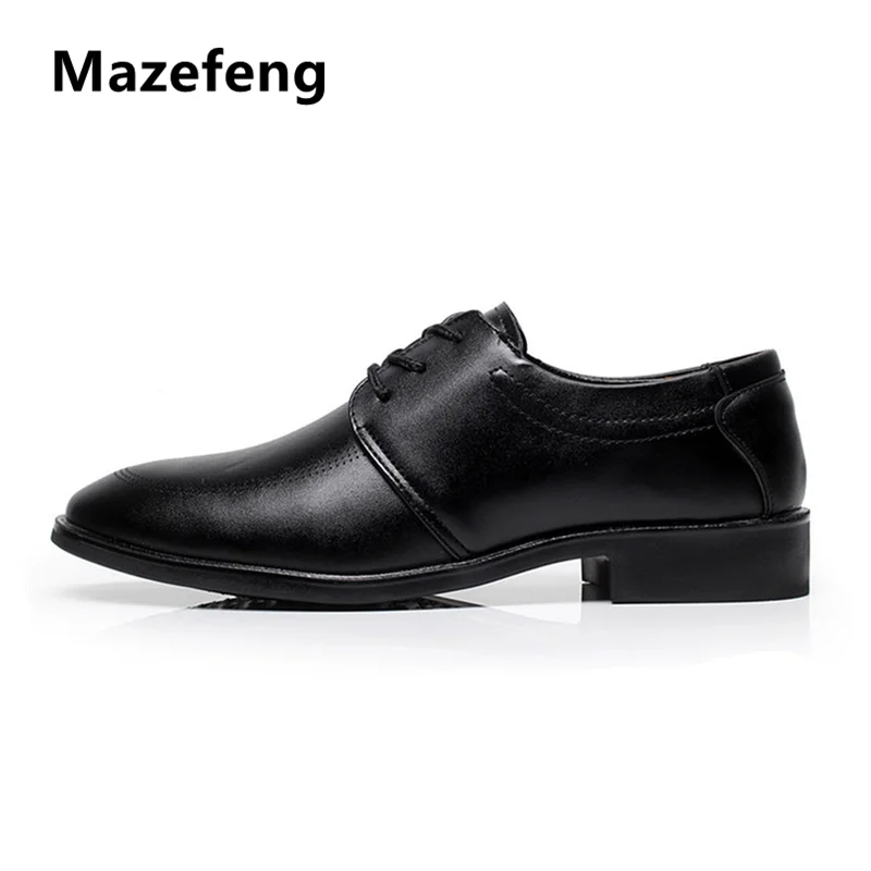 En Robe 2018 Rond Bout Cuir Automne Vintage Dentelle Mâle D'affaires Printemps up Respirant Hommes Mazefeng Chaussures Noir zgPYdqdw