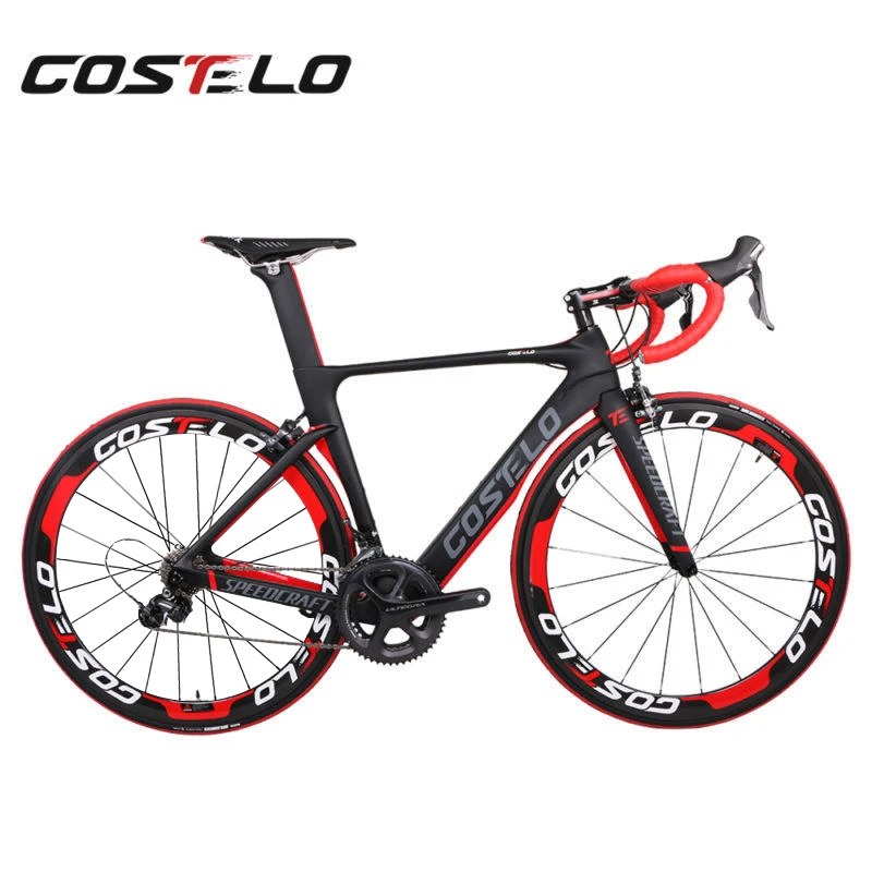 Cheap Costelo speedcraft complete bike carbon road bike bici completa bike frame groupset saddle bar wheel,bicicleta road bike fit DI2 8