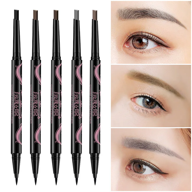 

Eyeliner Eyebrow Pencil Waterproof Fork Tip Eyebrow Tattoo Pen Fine Sketch Liquid Eyebrow Enhancer Microblading Eyebrow Tattoo
