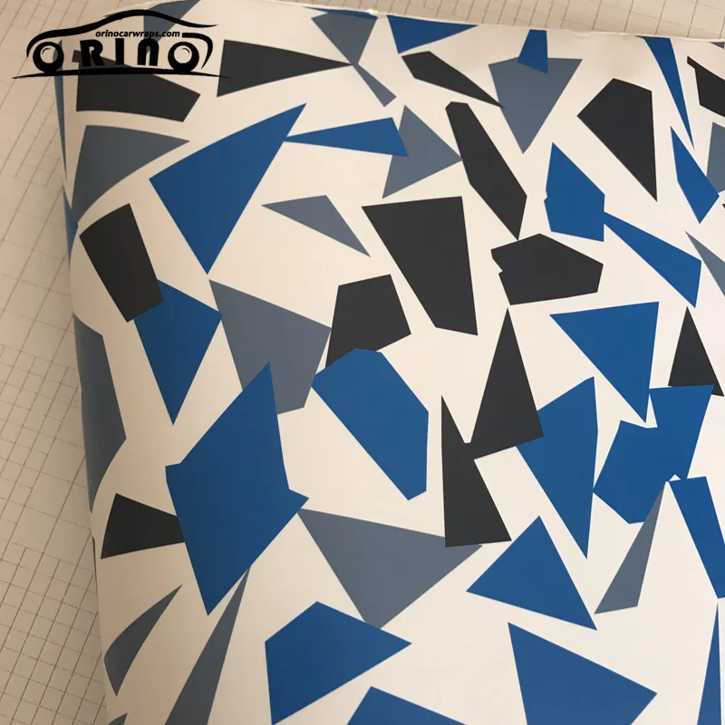 Blue White Camouflage Vinyl Film-3